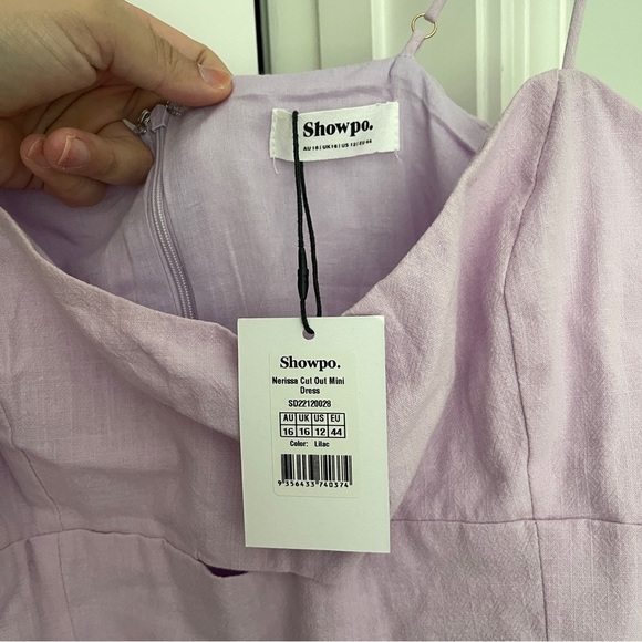 NWT SHOWPO Nerissa Mini Dress Cut Out Side Split Dress in Lilac Purple - Picture 3 of 5